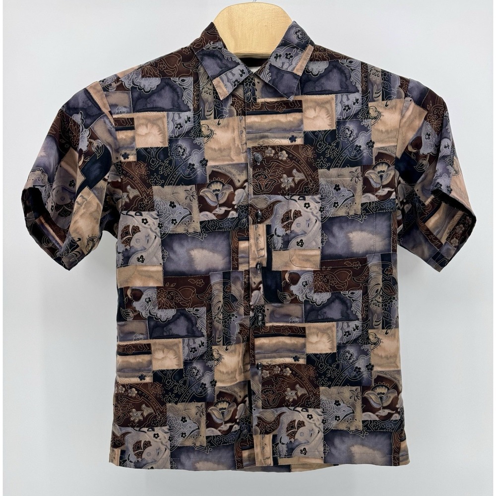 Vintage Iolani Hawaiian Shirt Men's Size M Floral Tropical Aloha Made in Hawaii
